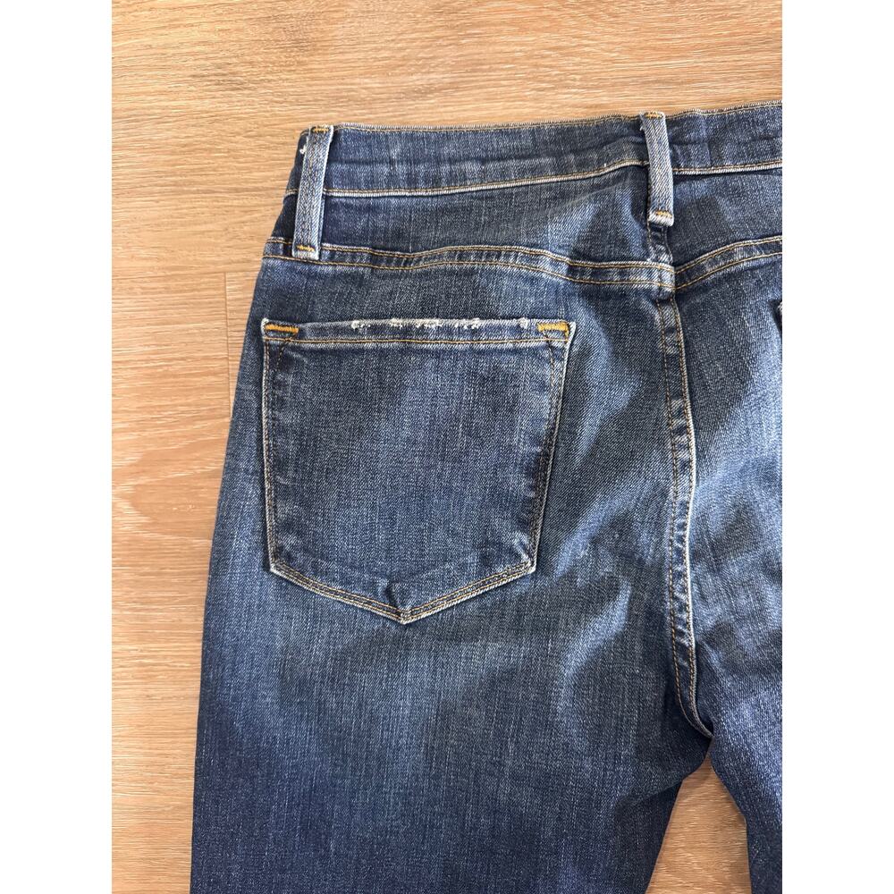 Frame Denim | Le Skinny de Jeanne Size 27 Dark Wash Raw Step Hem Skinny - Picture 13 of 15
